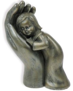 Figur "Hand mit Kind" - bronze