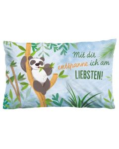 Kissen Panda: Mit dir entspanne ich am Liebsten.