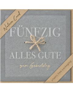 Faltkarte "Fünfzig - Alles Gute"