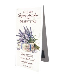 Magnetlesezeichen - "Herzliche Segenswünsche" Lavendel