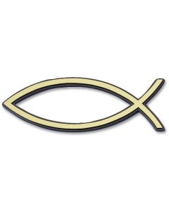 Reliefaufkleber "Fisch" - 13 cm gold