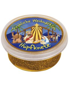 Hüpfknete 'Fröhliche Weihnachten' gold