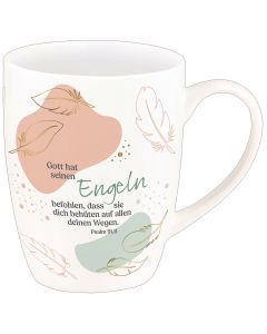 Tasse 'Gott hat seinen Engeln befohlen, dass sie dich behüten auf allen deinen Wegen. Psalm 91,11'