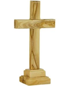 Standkreuz/Tischkreuz Olivenholz 19 cm