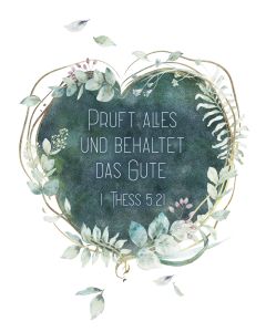 Poster A4 'Prüft alles und behaltet das Gute.'