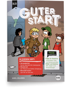 Guter Start (BLB) - Bibel erleben - Cover 3D
3.Quartal 2021
vierfarbig, Bibelstellen, Juli bis September